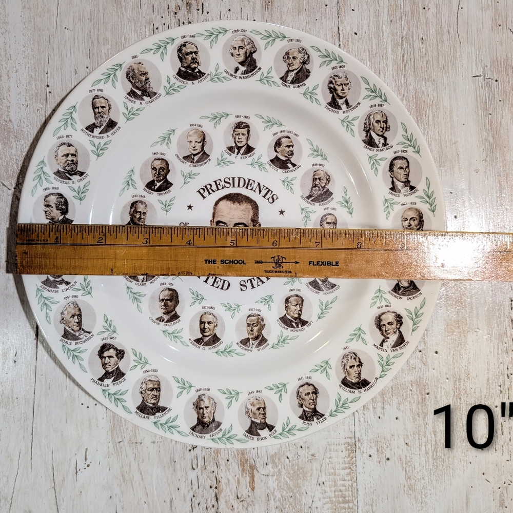 Historical 1960s U.S. Presidents Collector Plate with Lyndon B Johnson in center - Picture 3 of 4